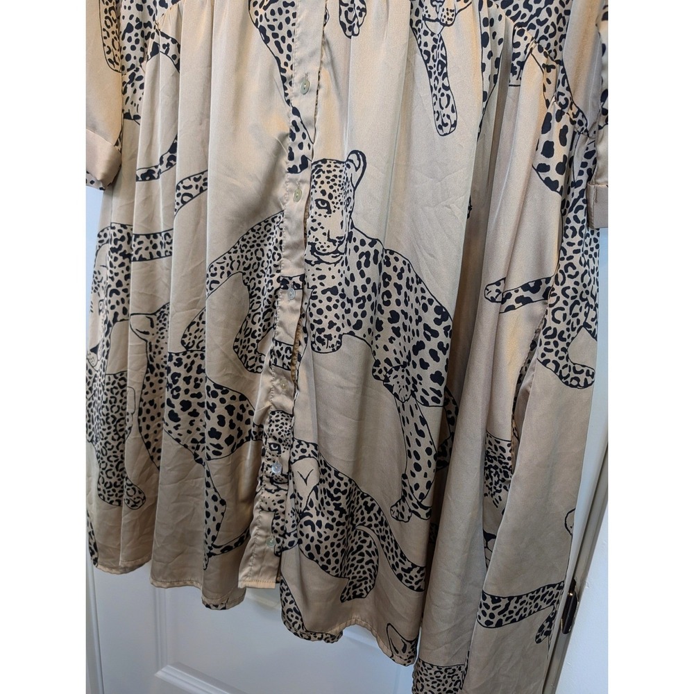 Entro Leopard Print Satin Dress - Picture 9 of 10